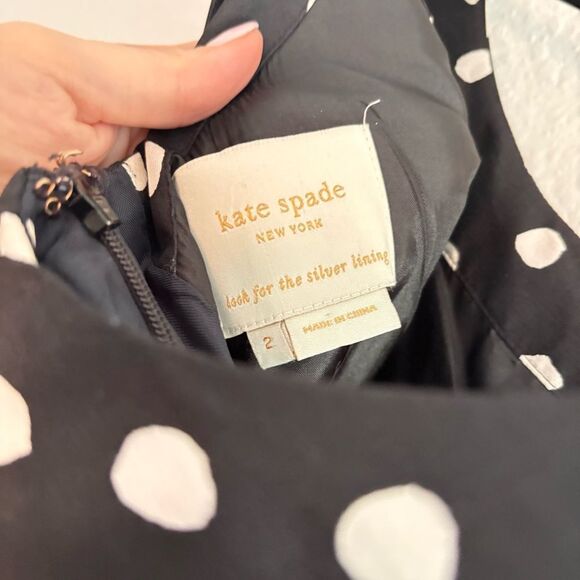 Kate Spade Silk Jillian Polkadot Bow dress with pockets Size 2 - Picture 6 of 6